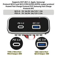 Chargeur USB pour véhicule, chargeur rapide PD encastrable 3.0 USB-A+TYPE-C, prise de chargeur USB pour voiture, adaptateur 24 volts pour camping-car