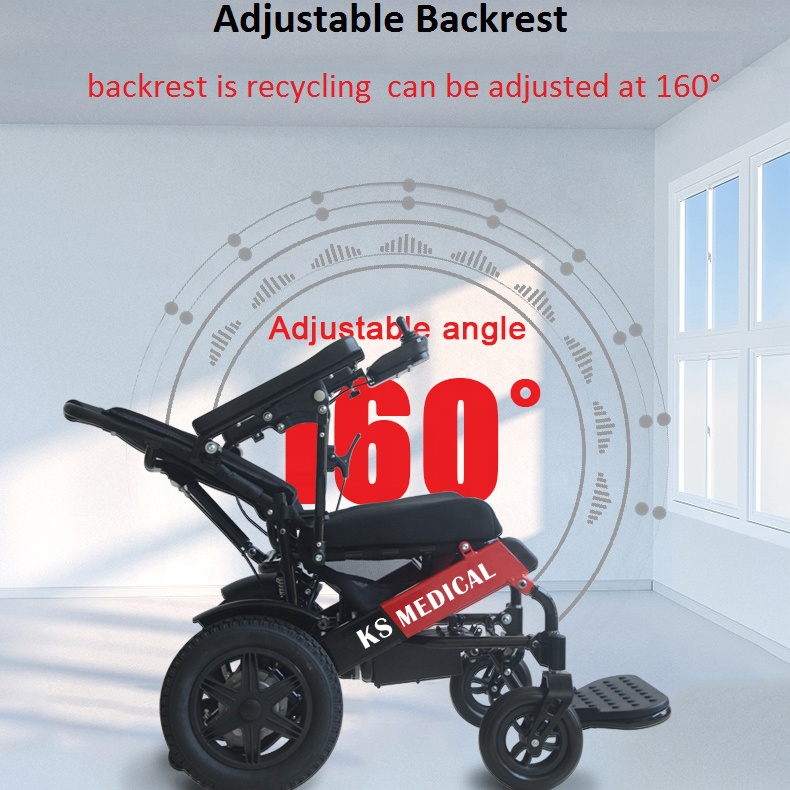 KSM-601S бесщеточный 500W легкая электрическая инвалидная коляска с 6AH для батареей во время путешествий с пультом дистанционного управления электрических инвалидных колясок