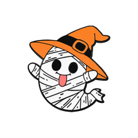 Dessin animé mignon Halloween blanc citrouille fantôme mélodie médaille broche alliage pour enfants pour émail broche Badges périphérique