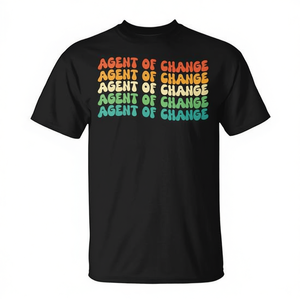 T-shirt Agent Of Change nera unisex per adulti taglia media, abbigliamento promozionale - Product Image 2