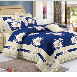 Ensemble de literie de luxe drap plat en coton avec housse de couette 6 pièces ensemble de housse de couette et drap de lit pour chambre à coucher - Product Image 1