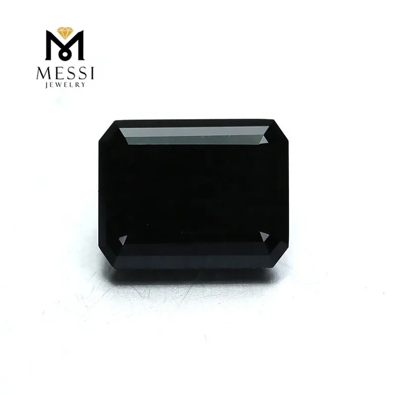 Messi Schmuck 9x7mm smaragd cut schwarz moissanite lose edelsteine großhandel fabrik preis pro karat moissanite edelsteine