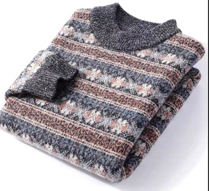 <span class=keywords><strong>Pull</strong></span> en <span class=keywords><strong>laine</strong></span> d'alpaga tricoté brossé jacquard de haute qualité avec logo personnalisé du fabricant, vente en gros pour hommes - Product Image 1