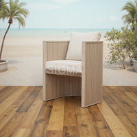 Nouveau design durable de meubles de jardin d'hôtel en bois de teck ensemble de chaises de table à manger de patio extérieur pour le parc de cour