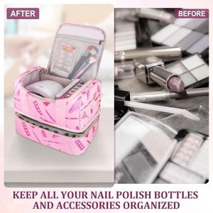 Échantillon Gratuit : Trousse de Maquillage Double Couche Personnalisée, Étui de Transport pour Huiles Essentielles, Rangement d'Outils avec Compartiments et Bandoulière - Product Image 6