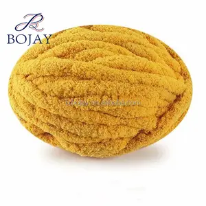 China Supplier Vegan Knitting Yarn Crochet Chunky Chenille Bulky Yarn 2cm 100% Velvet Polyester Chenille Jumbo Yarn