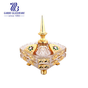 Bocaux à bonbons en verre doré, bocaux de rangement avec couvercle en verre, nouveauté - Product Image 2