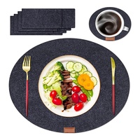 Napperon de Table ovale en feutre, 4 dessous de verre, 4 sacs à fourchettes et 4 couteaux pour la Table à manger