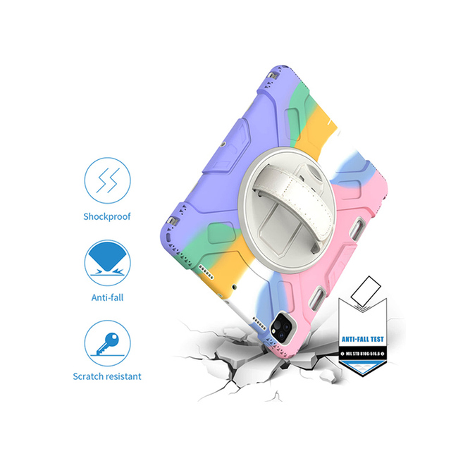 Silicone Soft Rugged Heavy Duty Shockproof Rainbow Kids Tablet Case for Ipad Pro M2 12.9  Inch 5 Generation Cover Kids Case