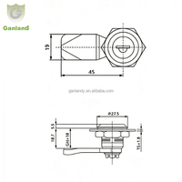 Loquet à came à quart de tour en acier inoxydable poli MS705-3E pour armoire électrique, cylindre de serrure à clé, installation facile