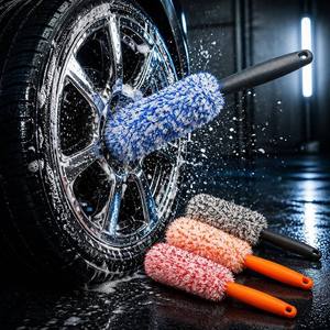 <span class=keywords><strong>Cepillo</strong></span> para <span class=keywords><strong>Llantas</strong></span> y Neumáticos con Cerdas Suaves, Fácil de Alcanzar para Rines, <span class=keywords><strong>Cepillo</strong></span> de Detallado Azul para Limpiar Rines y Puntas de Escape, Cerdas Largas para Coche - Product Image 1