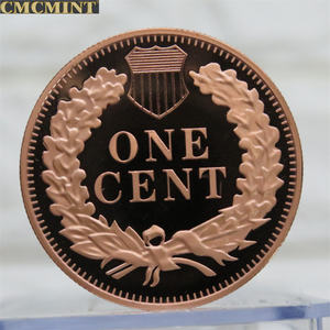 เหรียญทองแดงแบบกำหนดเอง 1 ออนซ์ .999 ทองแดงแท้ ลายหัวอินเดียน เหรียญที่ระลึก - Product Image 3