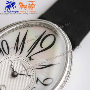 Montre à quartz de luxe sportive Bre-guet Antique pour femmes, bracelet en cuir véritable, boîtier ovale, cadran en cristal, affichage analogique, Ronda - Product Image 4