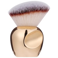 Pinceau Kabuki Anglé BS-MALL avec Logo Personnalisé, Manche Doré, Synthétique, Haute Densité, Végan, pour Contour et Bronzer