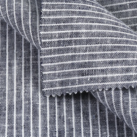 Tissu en stock rayé tissé teint en fil, 55 % lin 45 % coton, respirant, pour chemises formelles, décontractées, uniformes, homme, femme, enfant - Meilleure vente
