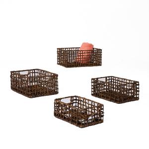 Handwoven Natural Water Hyacinth <b>Wicker</b> Storage <b>Basket</b> <b>with</b> Comfortable <b>Handles</b> for Organizing Your Space - Product Image 4