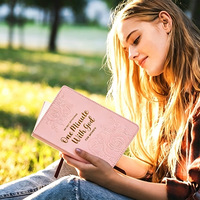 Journal de prière quotidien 365 jours pour femmes, en cuir rose, reliure spirale, avec exercices de méditation d'un minute avec Dieu - Cadeau pour femmes