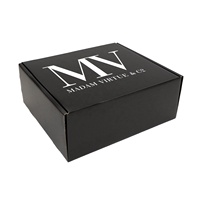 Conception noire grande moyenne petite boîte de papier Logo personnalisé boîte en carton de couleur noire boîte d'expédition pour vêtements