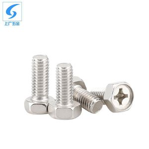 Tornillo Hexagonal de Acero Inoxidable 304 de Shanghái y Guangzhou, M4 M5 M6, Clase 8.8, Estándar GBT 29.2 2013 - Product Image 1