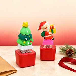 Christmas <b>Tree</b> Santa Claus Keycap Clicker Toy Mechanical Keyboard Switch Stress Relief Fidget Keychain for Christmas Gift - Product Image 3