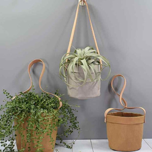 Wholesale hanging <b>baskets</b> <b>for</b> home decorations, Japanese minimalist leather flower pots and hammocks, hanging <b>plant</b> bonsai. - Product Image 1