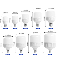 Ampoule LED en aluminium en forme de T 5W 10W 15W 20W 30W 40W 50W 60W E27 B22 AC, matériau brut, éclairage haute efficacité