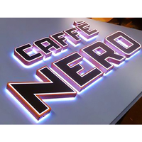 Etalase Papan Tanda Luar Ruangan Tanda Diterangi Kustom LED Papan Tanda Backlit 3D LED Tanda Surat Saluran Akrilik