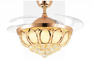 Ventilador retráctil de techo de cristal de cuchilla ABS de 42 pulgadas con luz led - Product Image 2