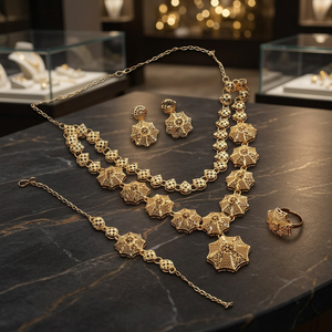 Collares de Moda al por Mayor, Chapados en Oro de 14K, 18K y 24K, Estilo Dubái, Juego de Joyería Turca, Diseño Tradicional Turco - Product Image 3