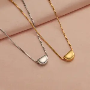 Women's Water Drop Beans Charm Choker Necklace 2023 Cute Design Custom Stainless Steel Necklace