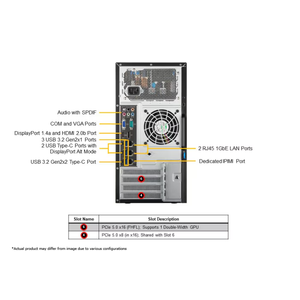 Supermicro AS-3015A-I-7600X-16-960 Mini-Tower Server System 6-Core/12-Threads 16GB <strong>DDR5</strong>-4800 AMD Ryzen 5 7600X Processors Stock - Product Image 3
