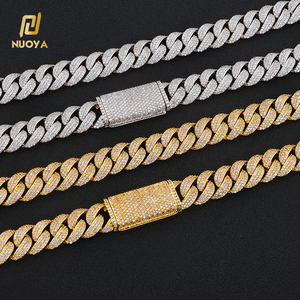 Collier chaîne cubaine NUOYA à 3 rangs, plaqué or 18 carats, bijoux hip-hop personnalisés avec zircon pour homme et femme, idéal pour les fêtes - Product Image 5