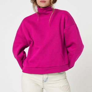 Pull à manches longues confortable pour femme, style décontracté, col montant, sweat-shirt de luxe, tissu de qualité supérieure - Product Image 1