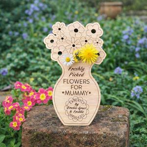 <b>Mothers</b> Day Gift Wooden Flower Holder Vase Flowers for Mummy or Granny - Product Image 3
