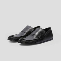 Mocassins ANSU en cuir véritable plissé, bout carré, à enfiler, style français, respirants, légers, tendance printemps-automne