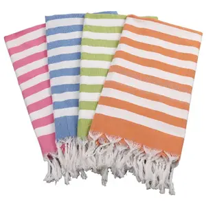 100% 传统peshtemal设计天然棉高吸水快干沙滩泳池土耳其浴巾