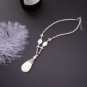 Vente en Gros Mode Exagérée Vintage Bohème Turquoise Pierres Argent Plaqué Vague d'Eau Chaîne Boucles D'oreilles Bracelet Ensemble pour Femmes - Product Image 6