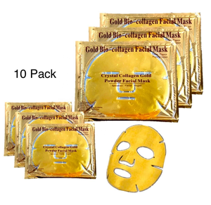 Masque facial en feuille de bio-collagène or 24 carats, hydratant, anti-âge, nourrissant, masque cristallin pour peaux grasses/combinaison - Product Image 1