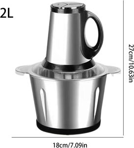 Multifunctional Professional Kitchen Meat Choppers Mincer Cutter <b>Mixer</b> Mini 2L 3L Electric Stainless Steel Meat Grinder Machine - Product Image 3