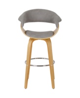 Chaises Pivotantes Tabouret de Bar en Bois Courbé Pivotant Usine Mobilier de Bar Moderne Rembourrage Dossier Rond Bar Haut en Cuir PU Noir