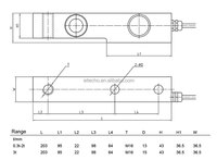 Capteur de pesage à cellule de charge de type cisaillement (Shear Beam) Module SBS en acier allié, capacité 15-20 tonnes, pour réacteur, silo de dosage, fixation par trou de vis