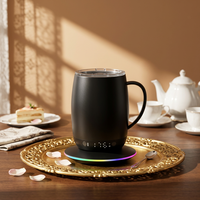 Chauffe-tasse intelligent personnalisé avec logo, chauffe-tasse sans fil, contrôle intelligent de la température, tasse à café auto-chauffante pour les voyages
