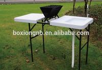 Table à poisson pliante en plastique HDPE blanc de haute qualité avec évier pour barbecue en plein air pique-nique nettoyage poisson