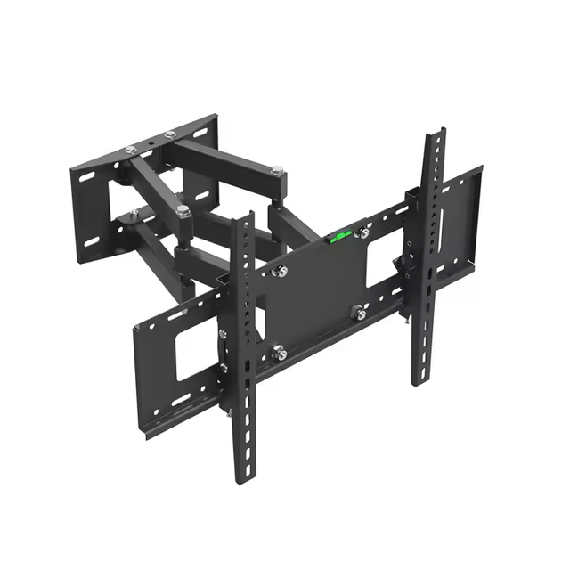 32-75" Heavy Duty Dual-Arm Swivel Mount | Retractable Steel Bracket for LCD TVs | Lift Carts Option