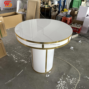 SMOOTH Venta caliente Mesa redonda de acrílico blanco Banquete DE BODA Salón Mesa de decoración de fiesta de cumpleaños - Product Image 1
