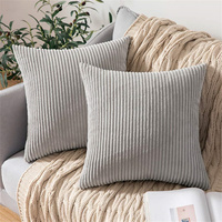 Housse de coussin en polyester rayée simple et douce de style nordique personnalisée avec fermeture éclair invisible