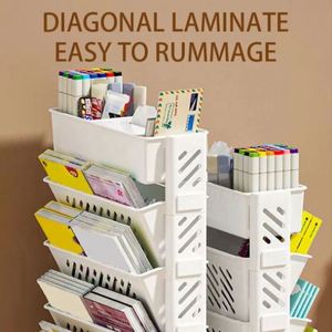 Estantería de pie desmontable para estudiantes, organizador de libros colgante para sala de estar, estantería de lectura de 5 niveles de material PP - Product Image 4