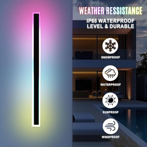 Applique murale extérieure IP65 RGBW intelligente TUYA AC 110V 220V, bande LED longue, applique murale en fer, luminosité réglable, Wifi linéaire - Product Image 4