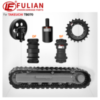 TB070 seri Mini Excavator suku cadang Undercarriage Rubber Track Chassis atas Roller depan Idler rol bawah Sprocket untuk Takeuchi