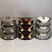 Ensemble de 3 casseroles industrielles de 2L, 2,5L et 3L à double paroi avec contrôle de température et verrouillage sécurisé pour la restauration